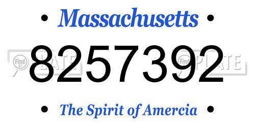 8257392 Massachusetts License Plate