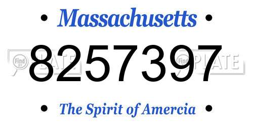 8257397 Massachusetts License Plate