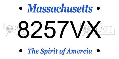 8257VX Massachusetts License Plate