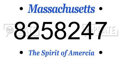 8258247 Massachusetts License Plate