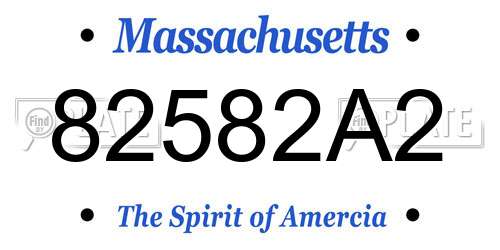 82582A2 Massachusetts License Plate