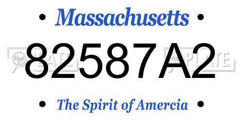 82587A2 Massachusetts License Plate