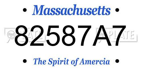 82587A7 Massachusetts License Plate