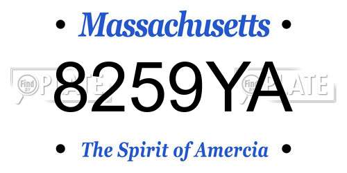 8259YA Massachusetts License Plate