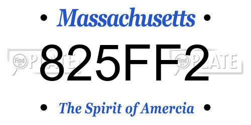 825FF2 Massachusetts License Plate