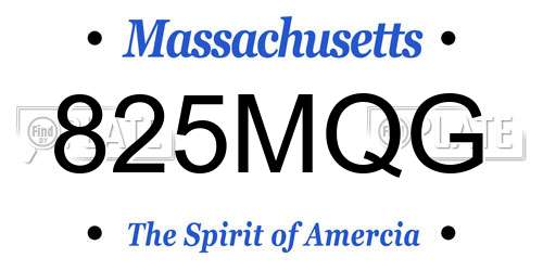 825MQG Massachusetts License Plate