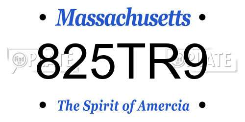 825TR9 Massachusetts License Plate