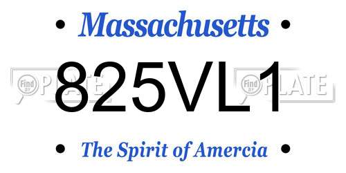 825VL1 Massachusetts License Plate