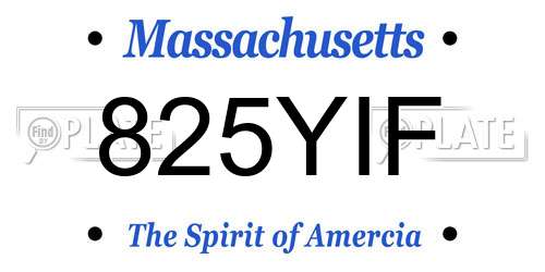 825YIF Massachusetts License Plate