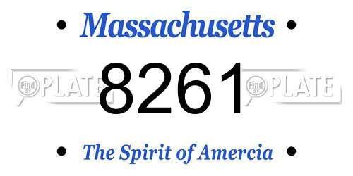 8261 Massachusetts License Plate