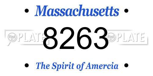 8263 Massachusetts License Plate
