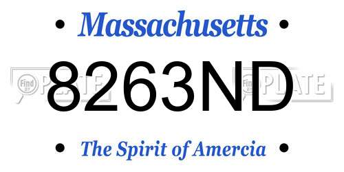 8263ND Massachusetts License Plate