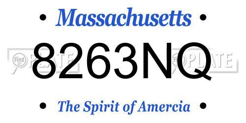 8263NQ Massachusetts License Plate