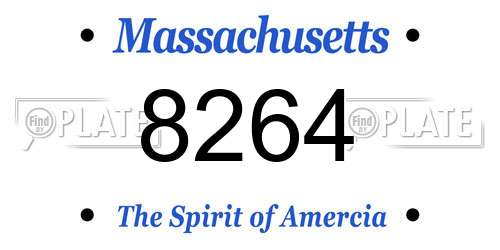 8264 Massachusetts License Plate