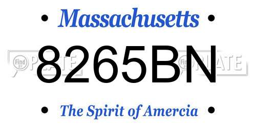 8265BN Massachusetts License Plate
