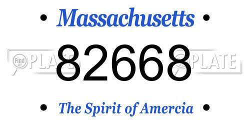 82668 Massachusetts License Plate