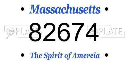 82674 Massachusetts License Plate