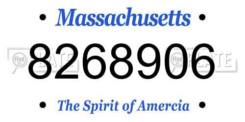 8268906 Massachusetts License Plate