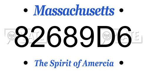82689D6 Massachusetts License Plate
