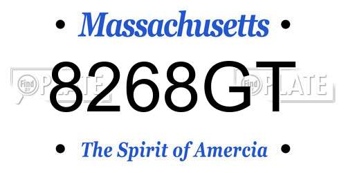 8268GT Massachusetts License Plate
