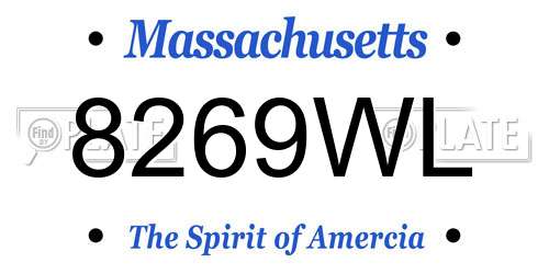 8269WL Massachusetts License Plate