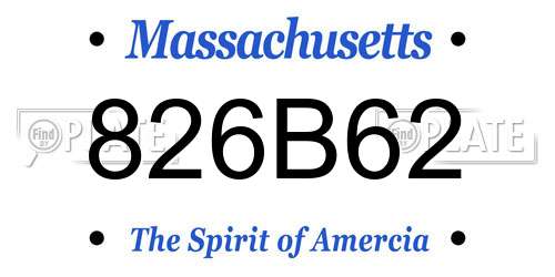 826B62 Massachusetts License Plate