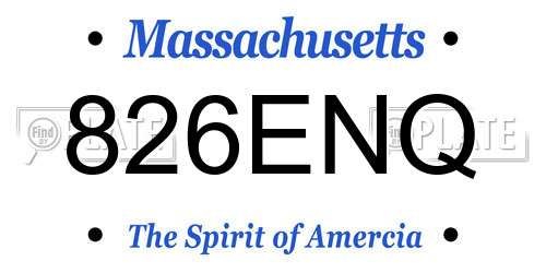 826ENQ Massachusetts License Plate