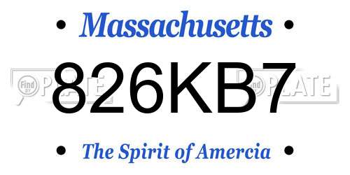826KB7 Massachusetts License Plate