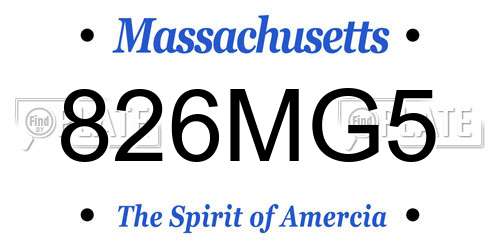 826MG5 Massachusetts License Plate
