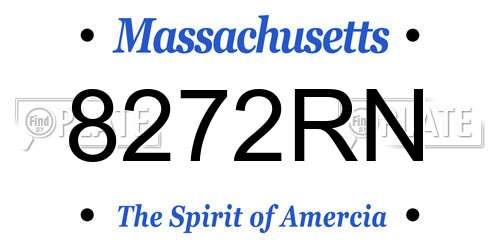 8272RN Massachusetts License Plate