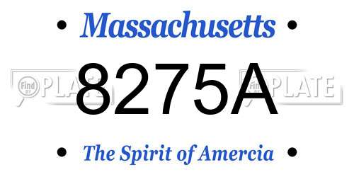8275A Massachusetts License Plate