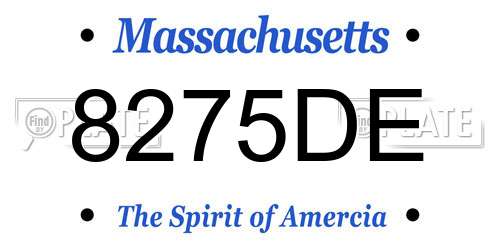 8275DE Massachusetts License Plate