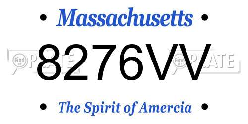 8276VV Massachusetts License Plate