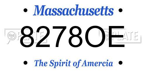 8278OE Massachusetts License Plate