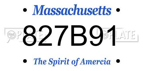 827B91 Massachusetts License Plate