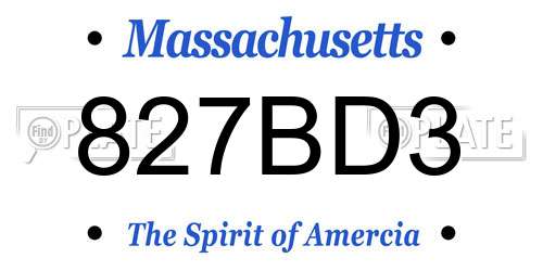827BD3 Massachusetts License Plate