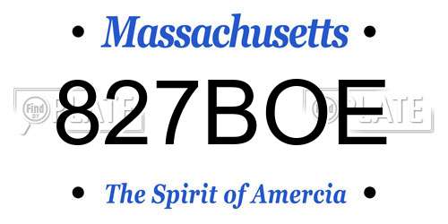 827BOE Massachusetts License Plate