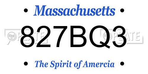 827BQ3 Massachusetts License Plate