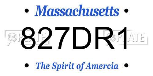 827DR1 Massachusetts License Plate