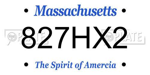827HX2 Massachusetts License Plate