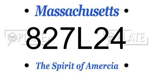 827L24 Massachusetts License Plate