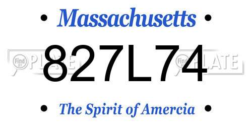 827L74 Massachusetts License Plate