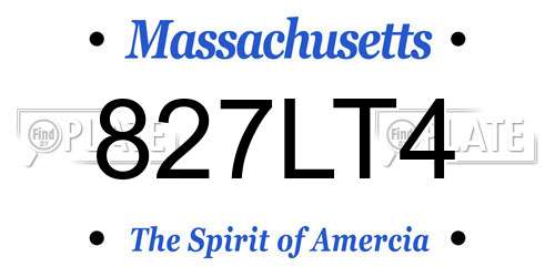 827LT4 Massachusetts License Plate