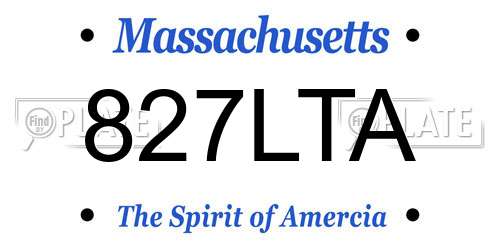 827LTA Massachusetts License Plate