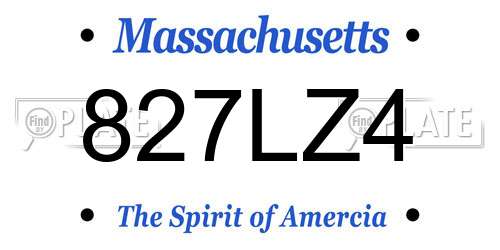 827LZ4 Massachusetts License Plate