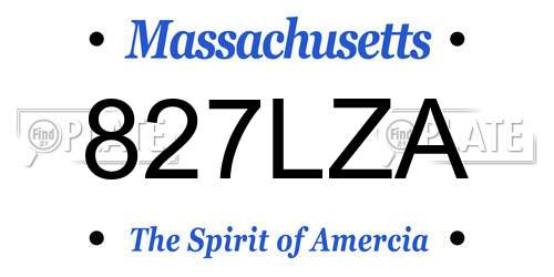 827LZA Massachusetts License Plate