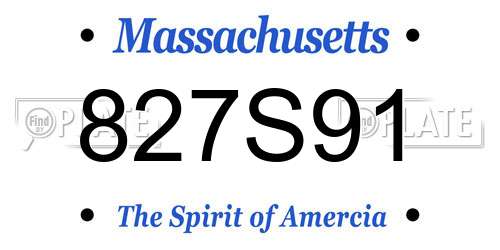 827S91 Massachusetts License Plate