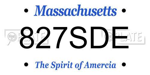 827SDE Massachusetts License Plate