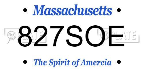 827SOE Massachusetts License Plate