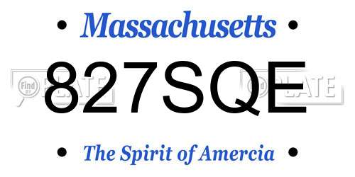 827SQE Massachusetts License Plate